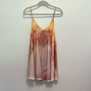 Free People Yellow and Pink Mini Dress
